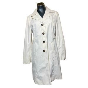 MICHAEL Michael Kors cream ivory peacoat jacket womens size large trench button